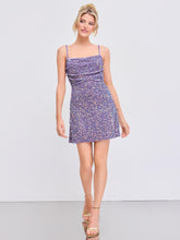 Polyester Sequin Cut-Out Ruched Mini Dress